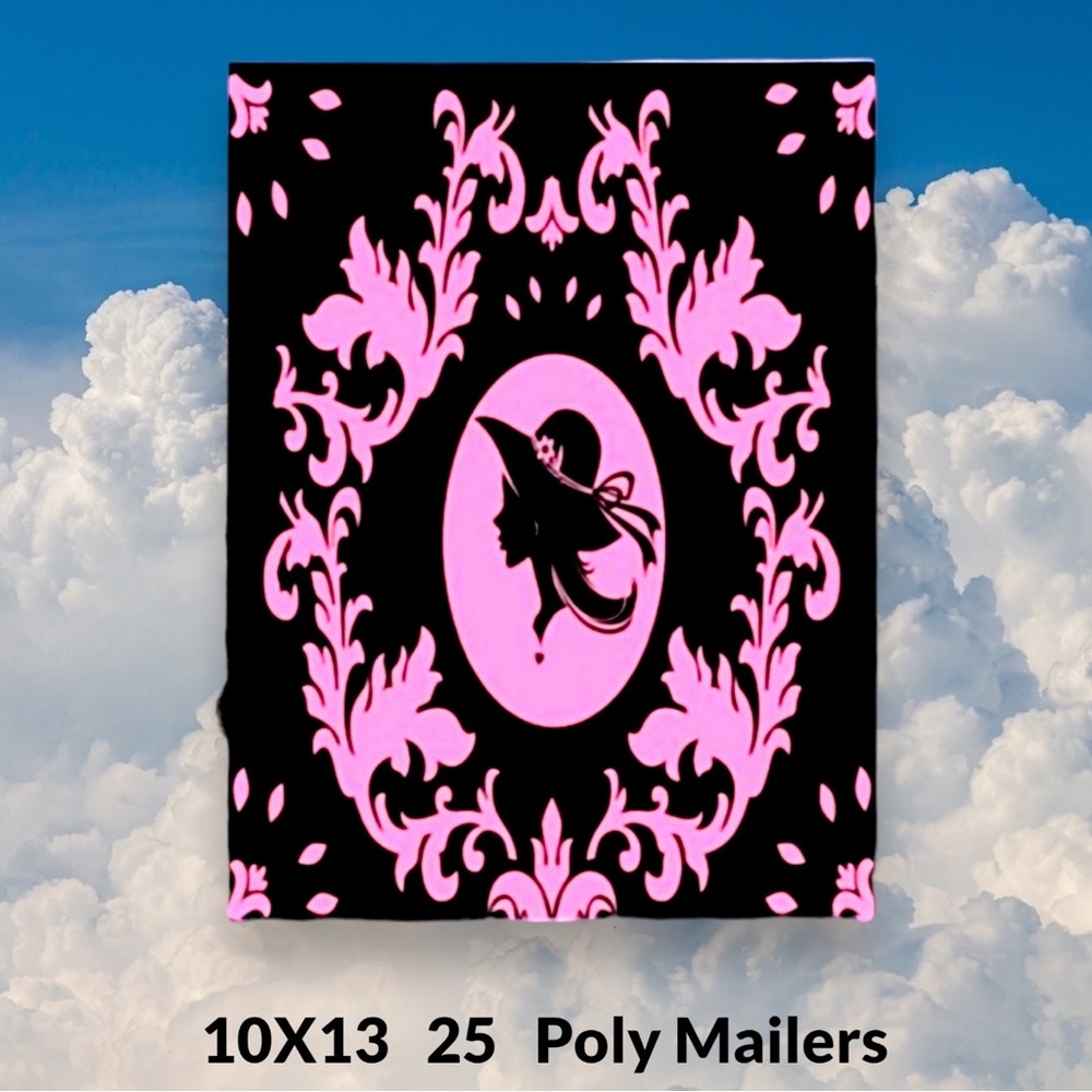 ( Quantity 25 10x13 ) Vintage Pink Lady Poly Mailers Bag Shipping Envelope - Picture 2 of 2